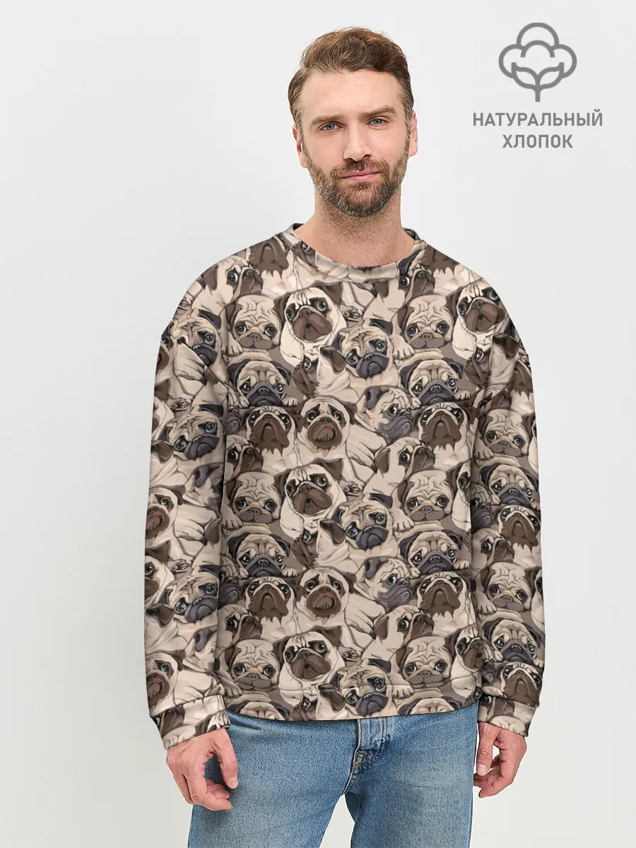 Мужской свитшот базовый / Мопсы