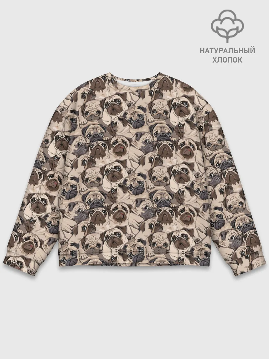 Мужской свитшот базовый / Мопсы