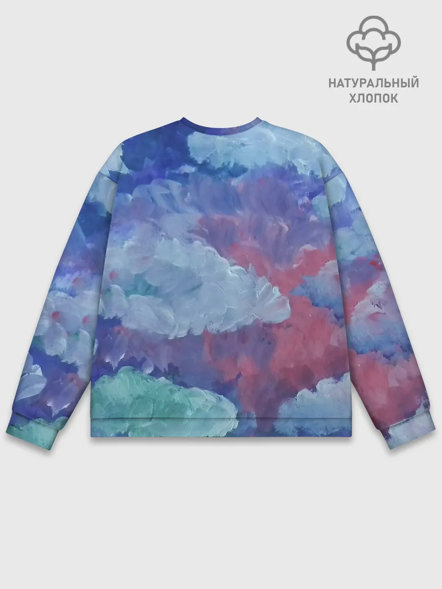 Мужской свитшот базовый / Гуашевые облака