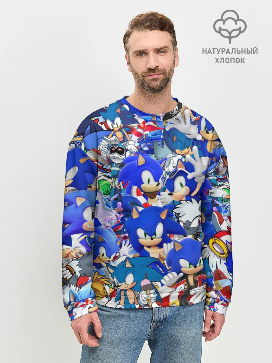 Мужской свитшот базовый / SONIC СИНИЙ ЁЖ СОНИК