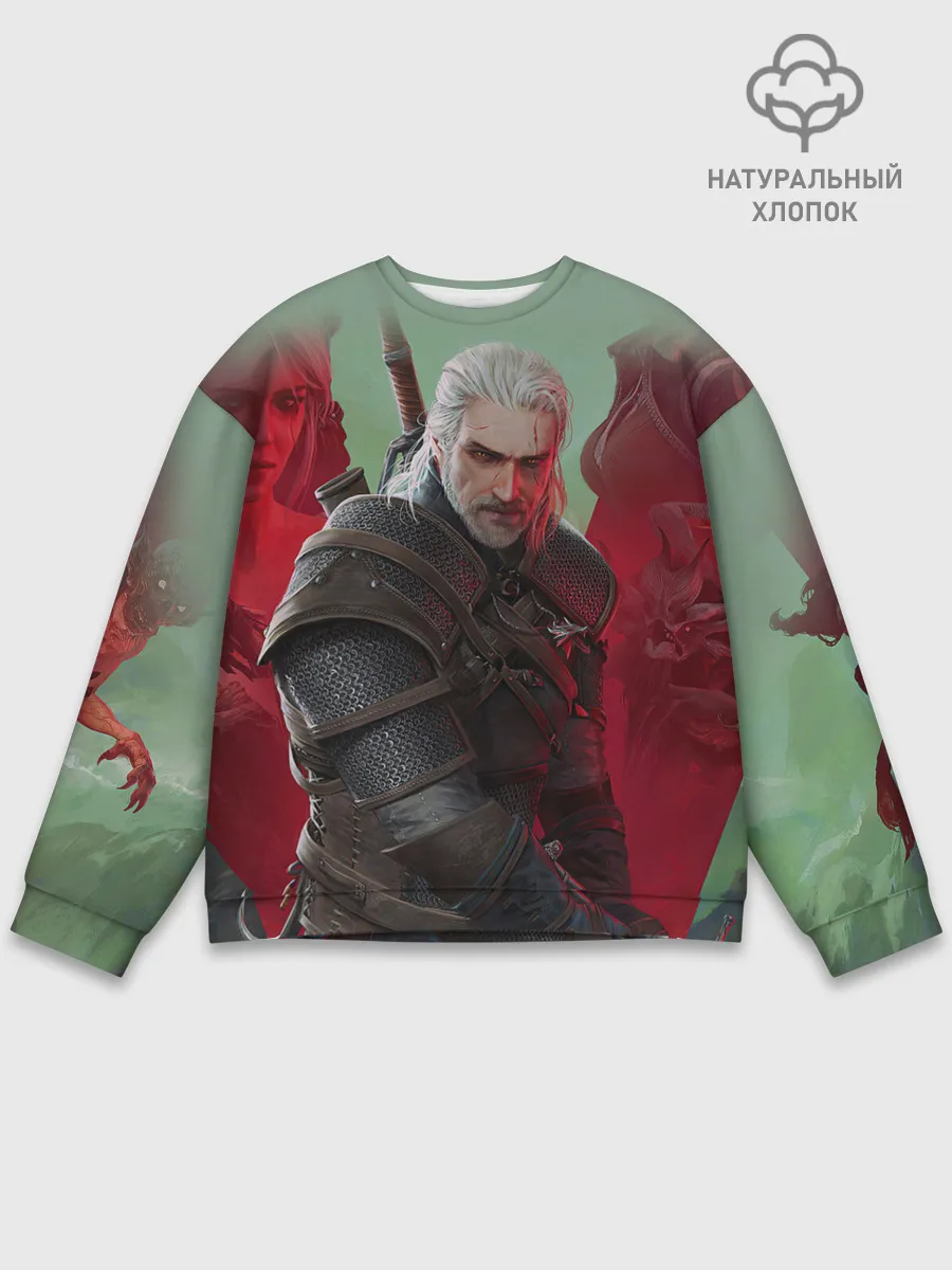 Мужской свитшот базовый / ВЕДЬМАК | THE WITCHER | ГЕРАЛЬТ С МЕЧОМ