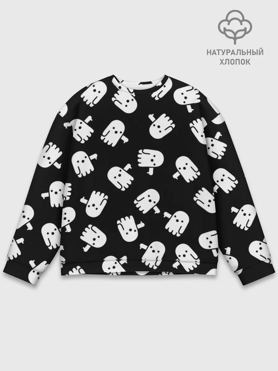 Мужской свитшот базовый / ПРИВИДЕНИЯ УЗОР / HALLOWEEN