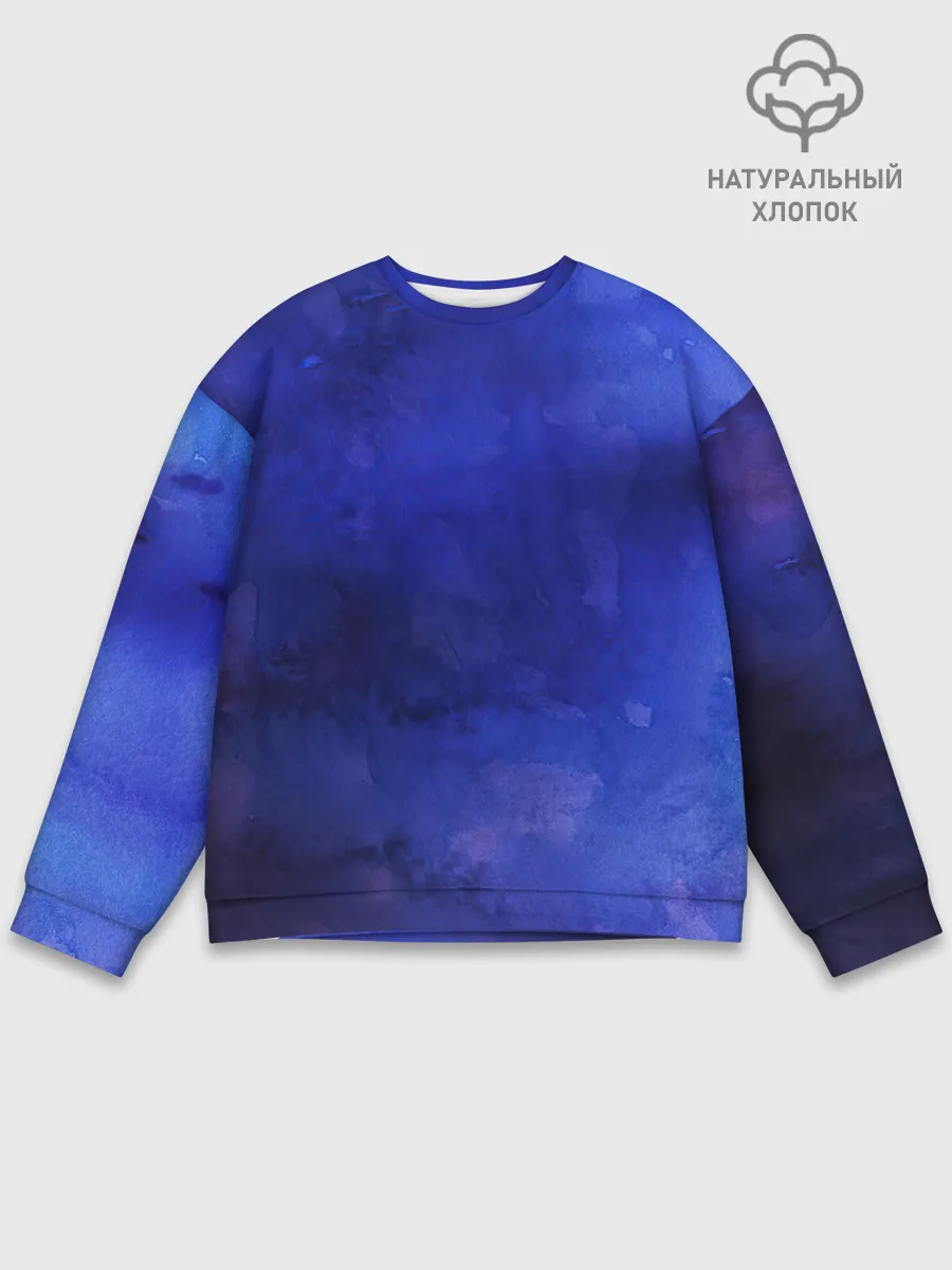 Мужской свитшот базовый / Синее размытие