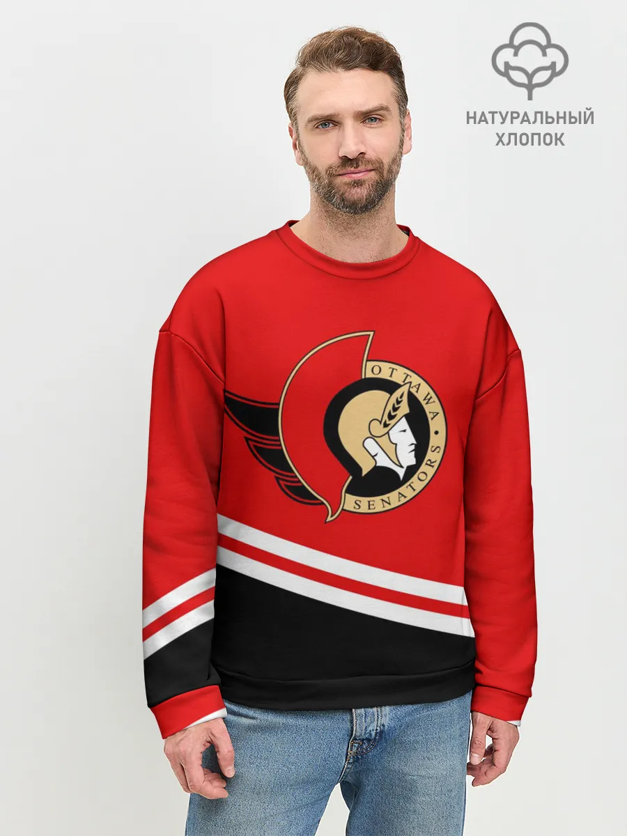 Мужской свитшот базовый / Оттава Сенаторз.