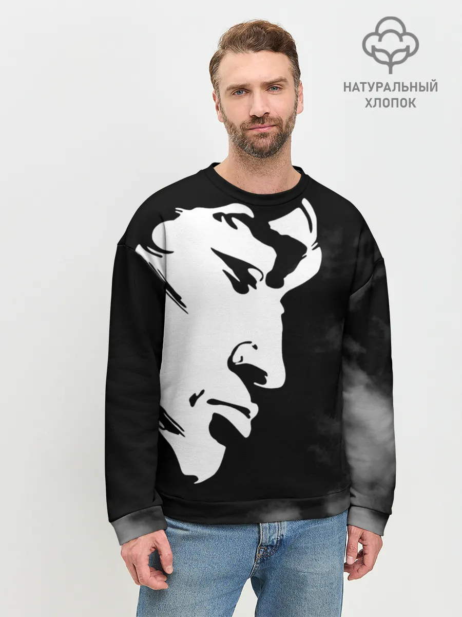 Мужской свитшот базовый / Профиль Виктора Цой