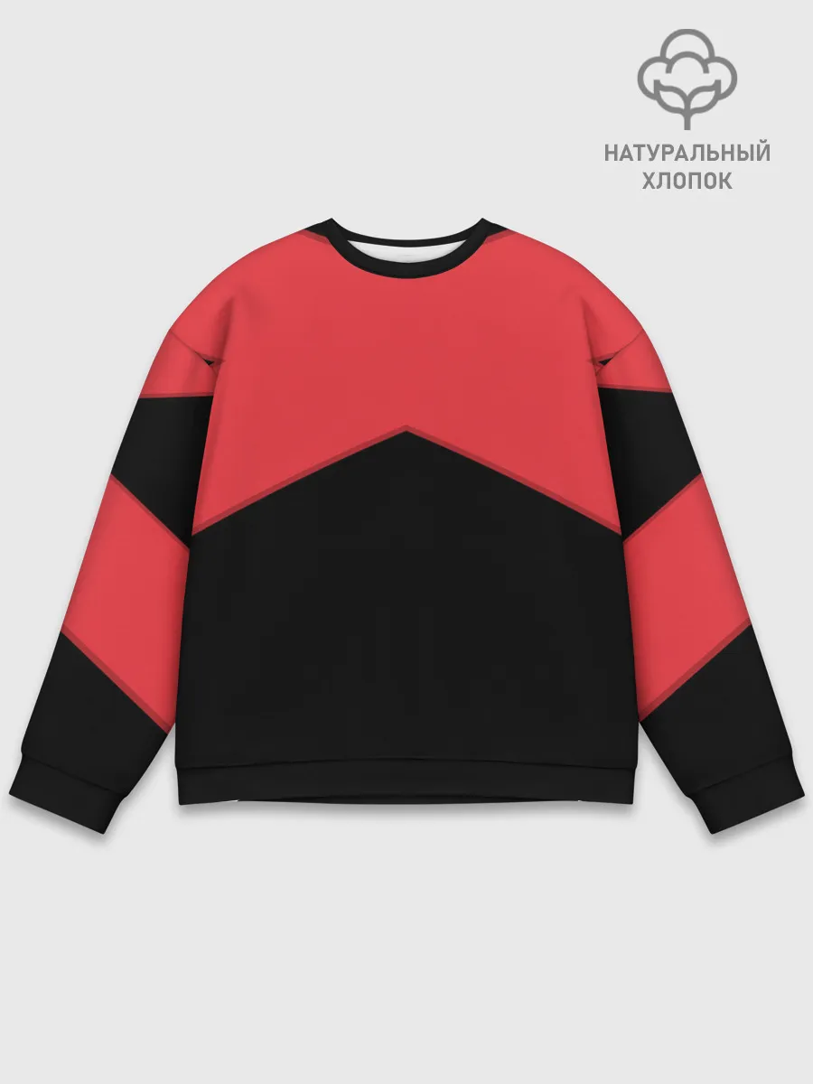Мужской свитшот базовый / ГЕОМЕТРИЯ МИНИМАЛИЗМ | КРАСНЫЕ ПОЛОСЫ