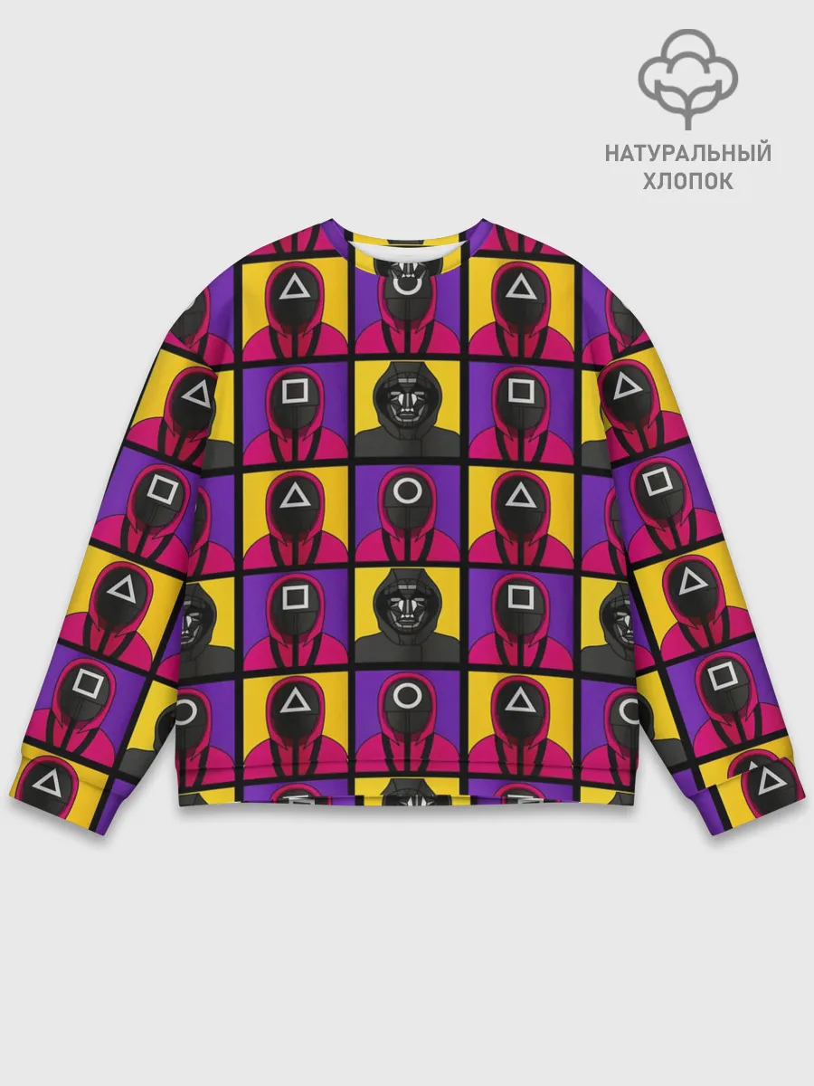 Мужской свитшот базовый / ИГРА В КАЛЬМАРА / ОХРАНА / ВЕДУЩИЙ