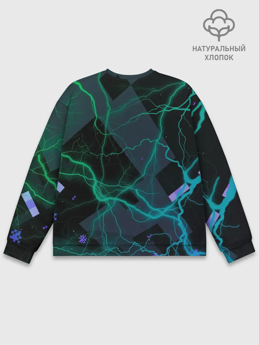 Мужской свитшот базовый / Молнии Майнкрафт