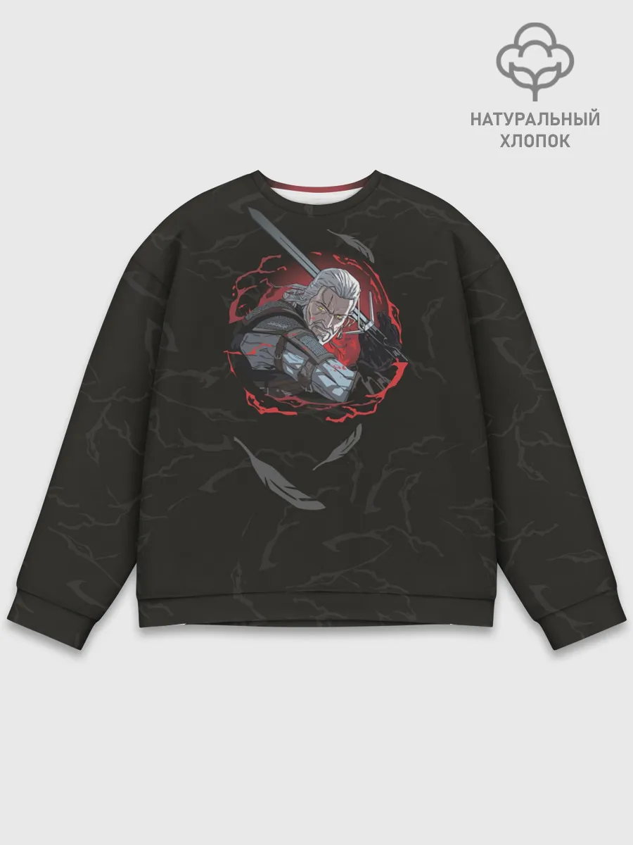 Мужской свитшот базовый / Кровь дракона и сильный Ведьмак