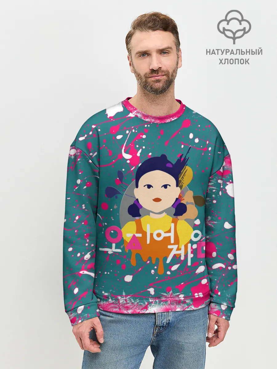 Мужской свитшот базовый / ИГРА В КАЛЬМАРА SQUID GAME КУКЛА
