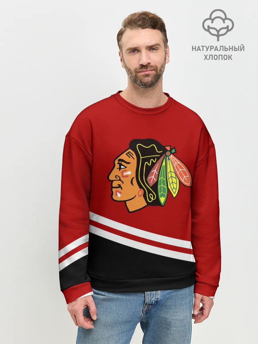 Мужской свитшот базовый / Chicago Blackhawks, NHL