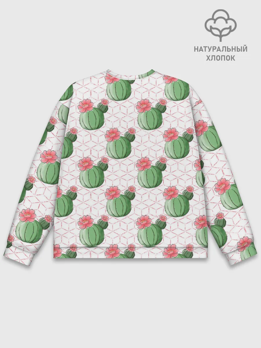 Мужской свитшот базовый / Паттерн из кактусов