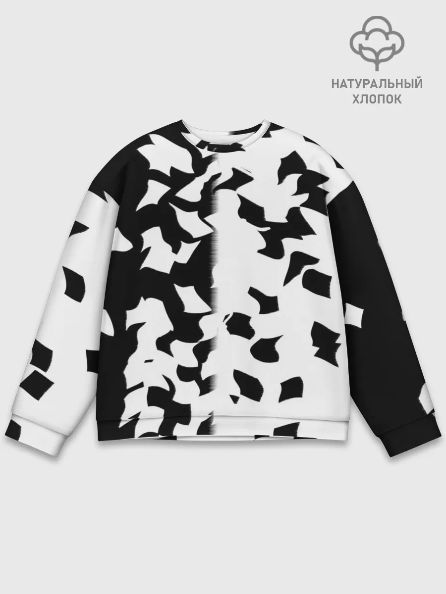 Мужской свитшот базовый / черно-белый камуфляж