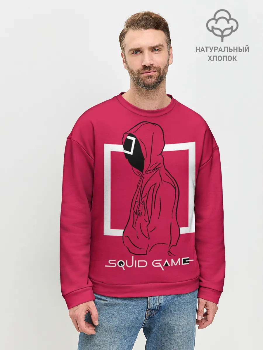 Мужской свитшот базовый / Игра в кальмара: стражник квадрат