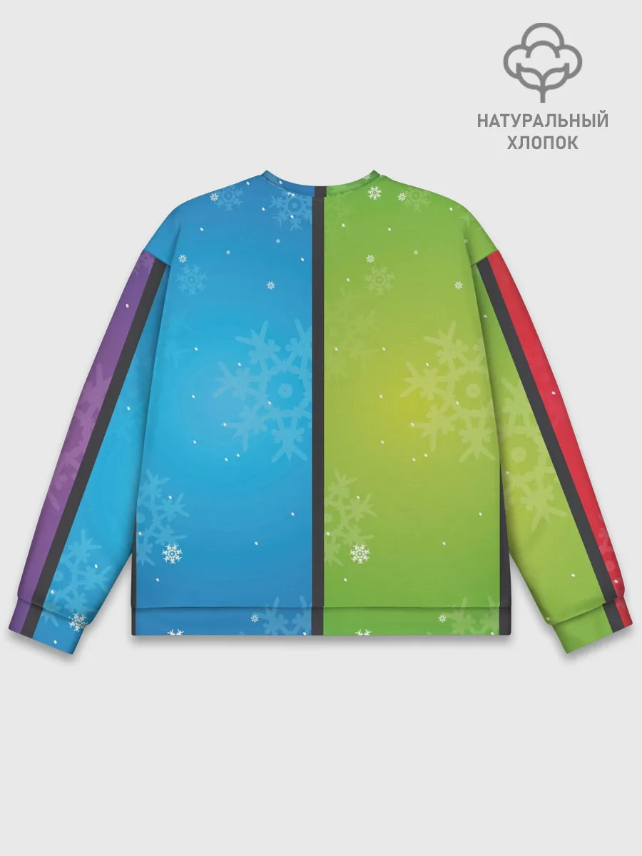 Мужской свитшот базовый / Цветное рождество Snowflake