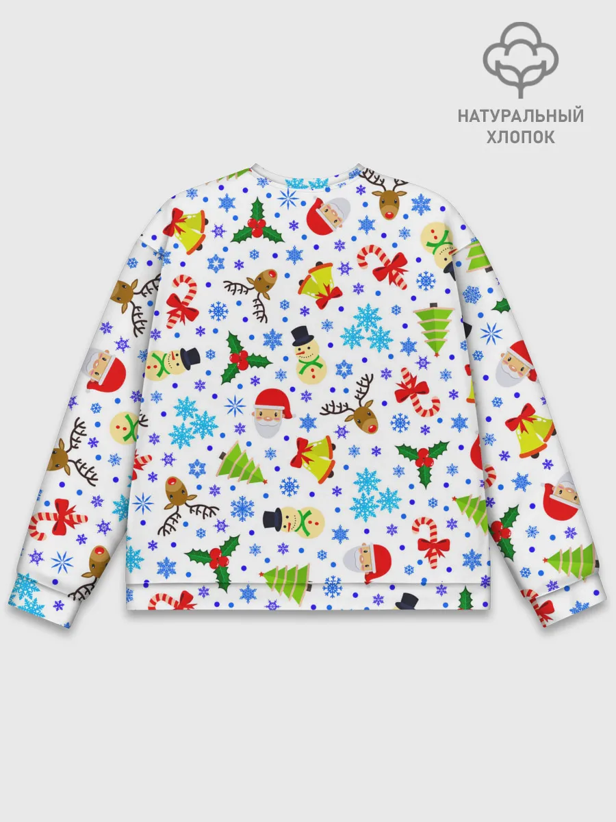 Мужской свитшот базовый / Новогодний - Рождественский узор