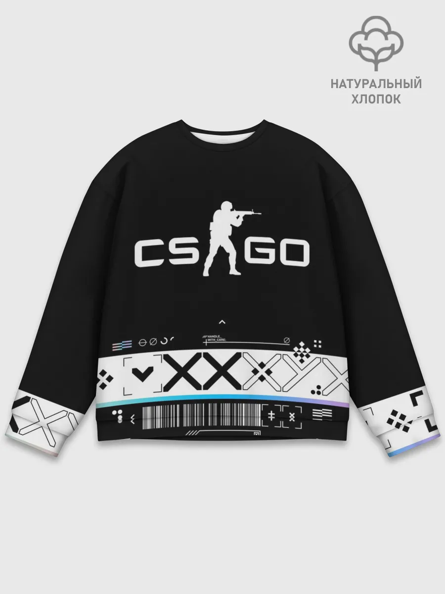 Мужской свитшот базовый / Printstream | Поток информации | CS:GO