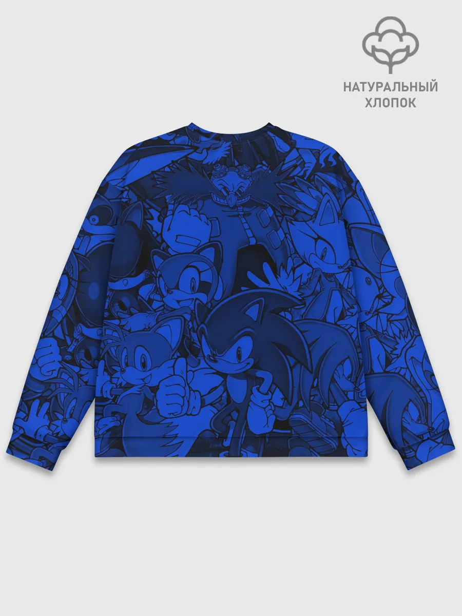 Мужской свитшот базовый / SONIC BLUE PATTERN | СИНИЙ ЁЖ