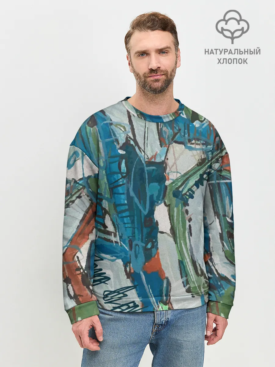 Мужской свитшот базовый / Покорение Эльбруса