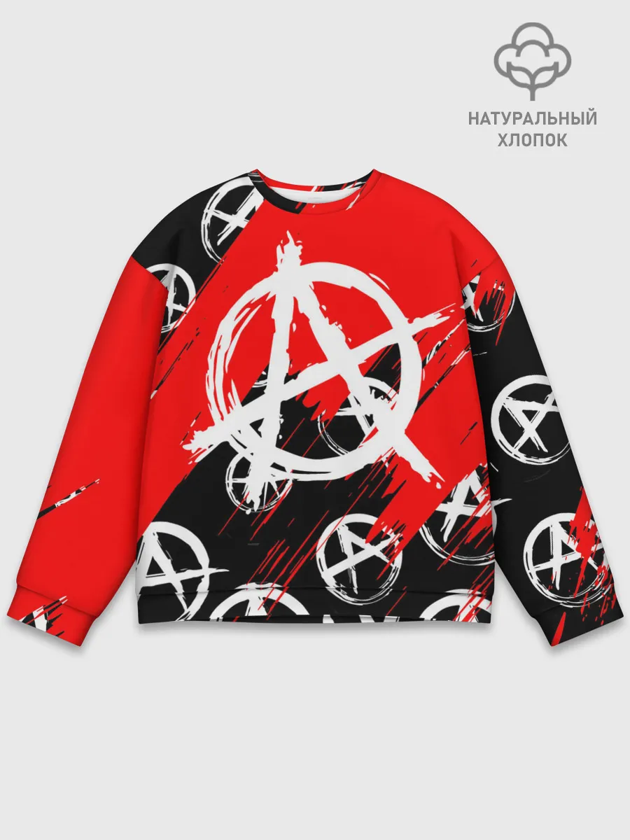 Мужской свитшот базовый / анархия гражданская оборона | ПАТТЕРН