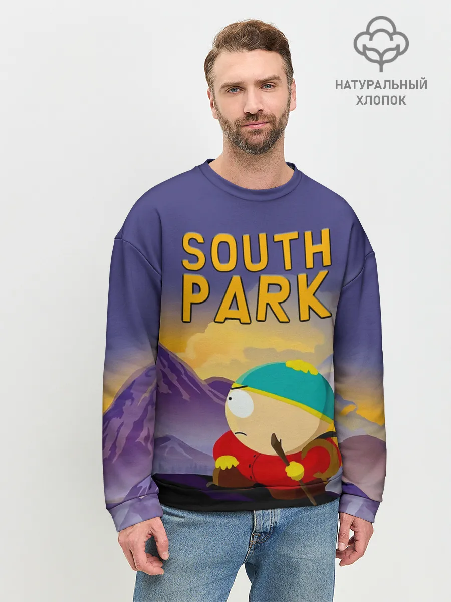 Мужской свитшот базовый / Эпичный Картман в горах | Южный Парк