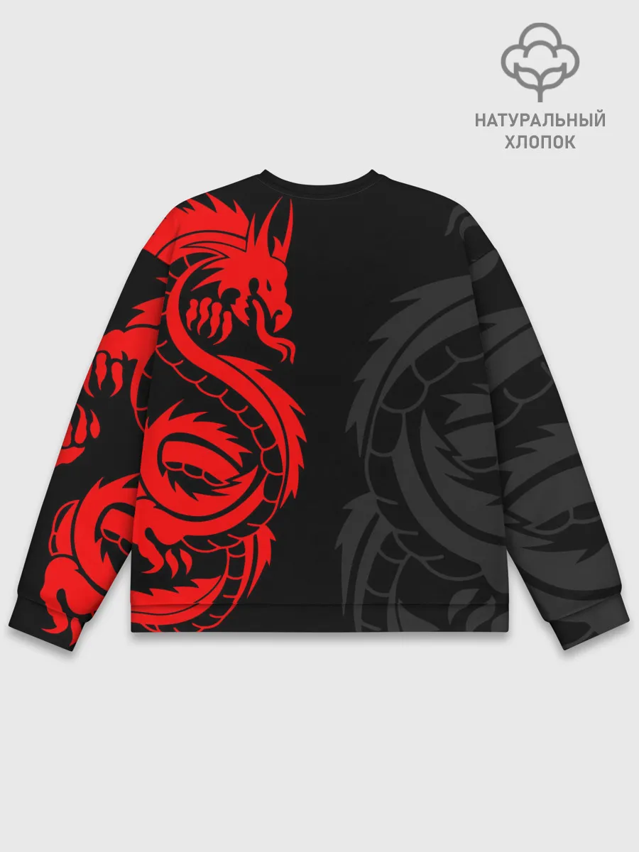 Мужской свитшот базовый / КРАСНЫЙ ДРАКОН ТАТУ / RED DRAGON TATTOO