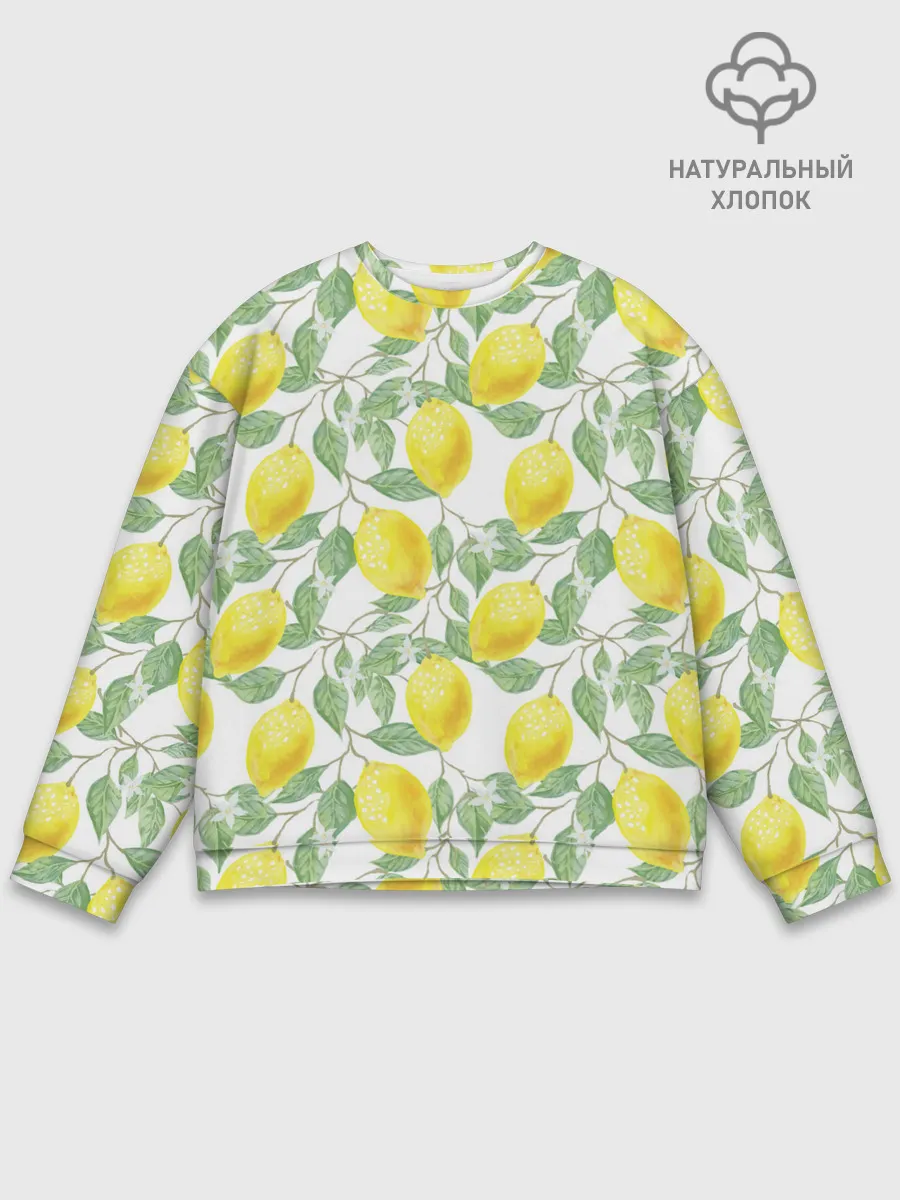 Мужской свитшот базовый / Лимоны 3d