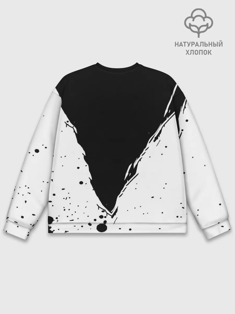 Мужской свитшот базовый / Черно-белый Сайтама One Punch-Man