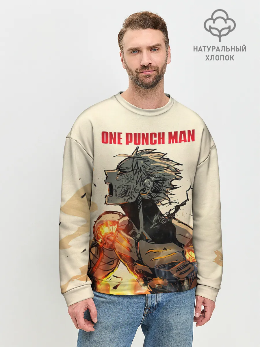 Мужской свитшот базовый / Разрушение Геноса One Punch-Man