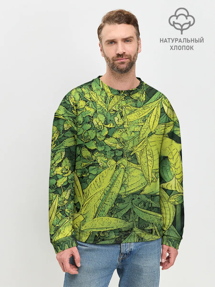 Мужской свитшот базовый / Растительная жизнь - Хоста