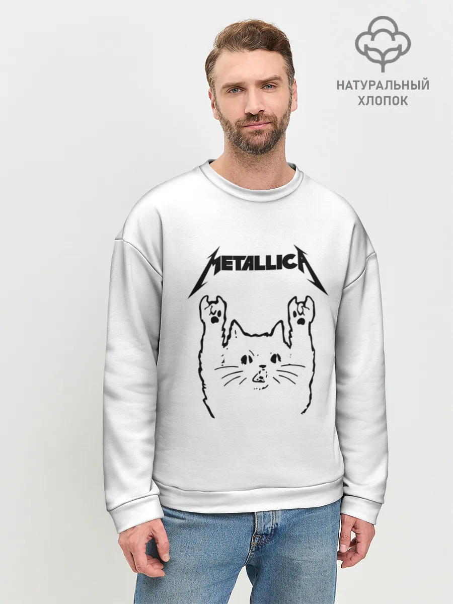 Мужской свитшот базовый / Metallica / Meowtallica.