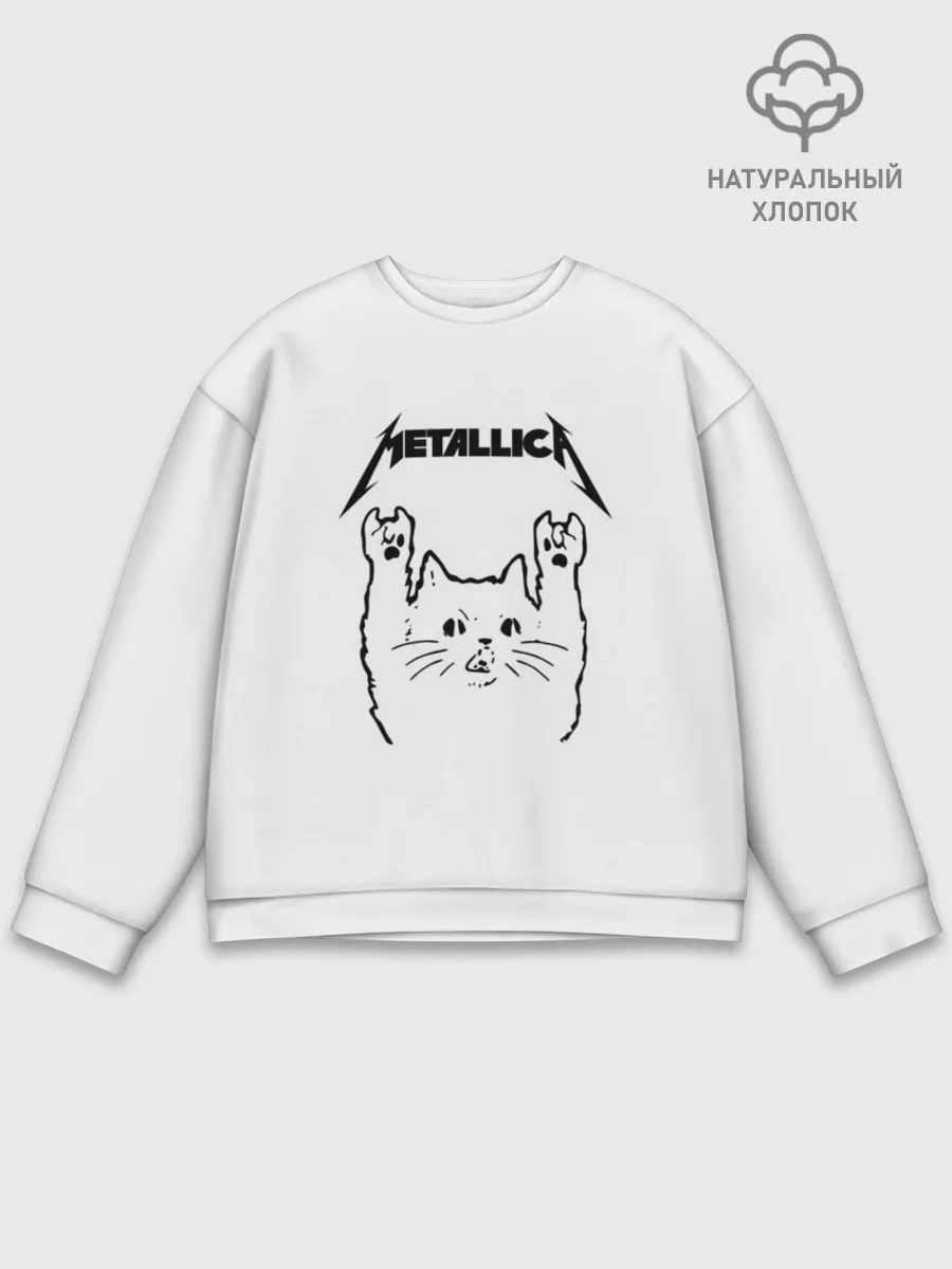 Мужской свитшот базовый / Metallica / Meowtallica.
