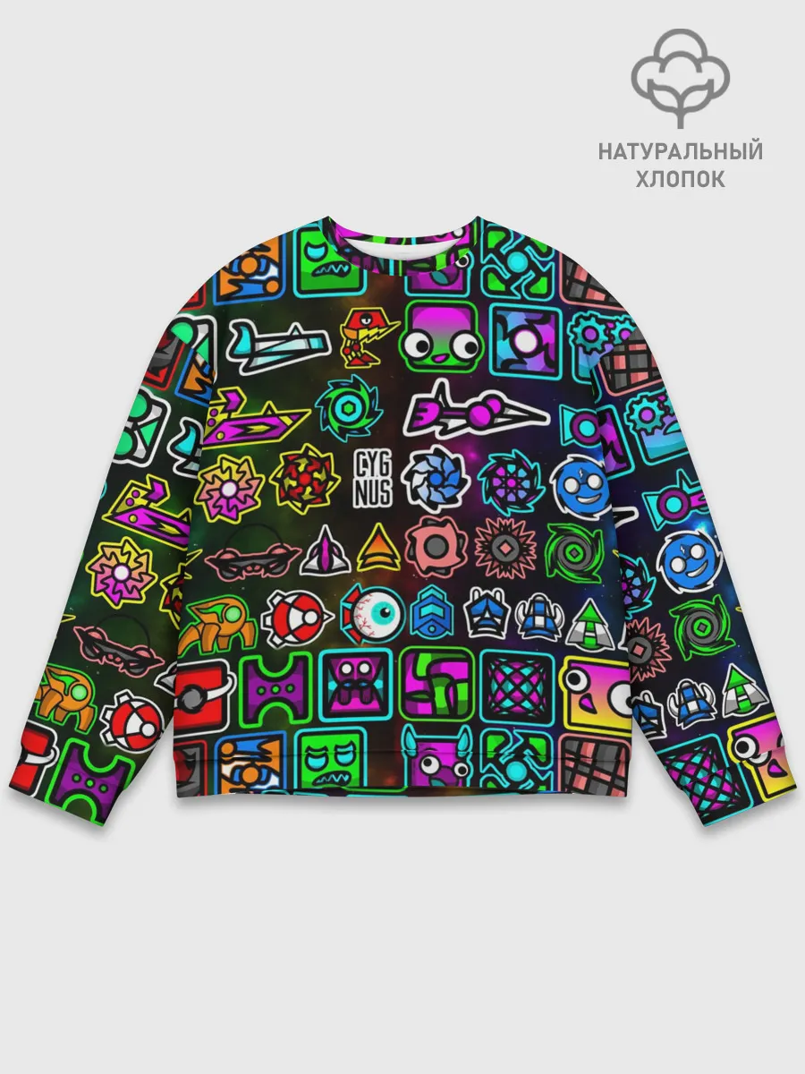 Мужской свитшот базовый / GEOMETRY DASH ГЕРОИ