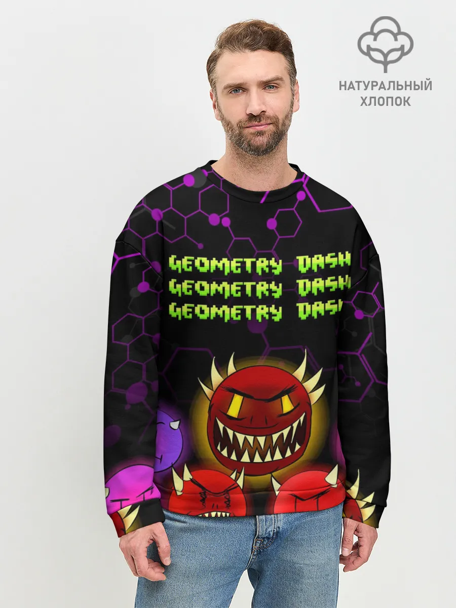 Мужской свитшот базовый / GEOMETRY DASH DEMONS / ДЕМОНЫ