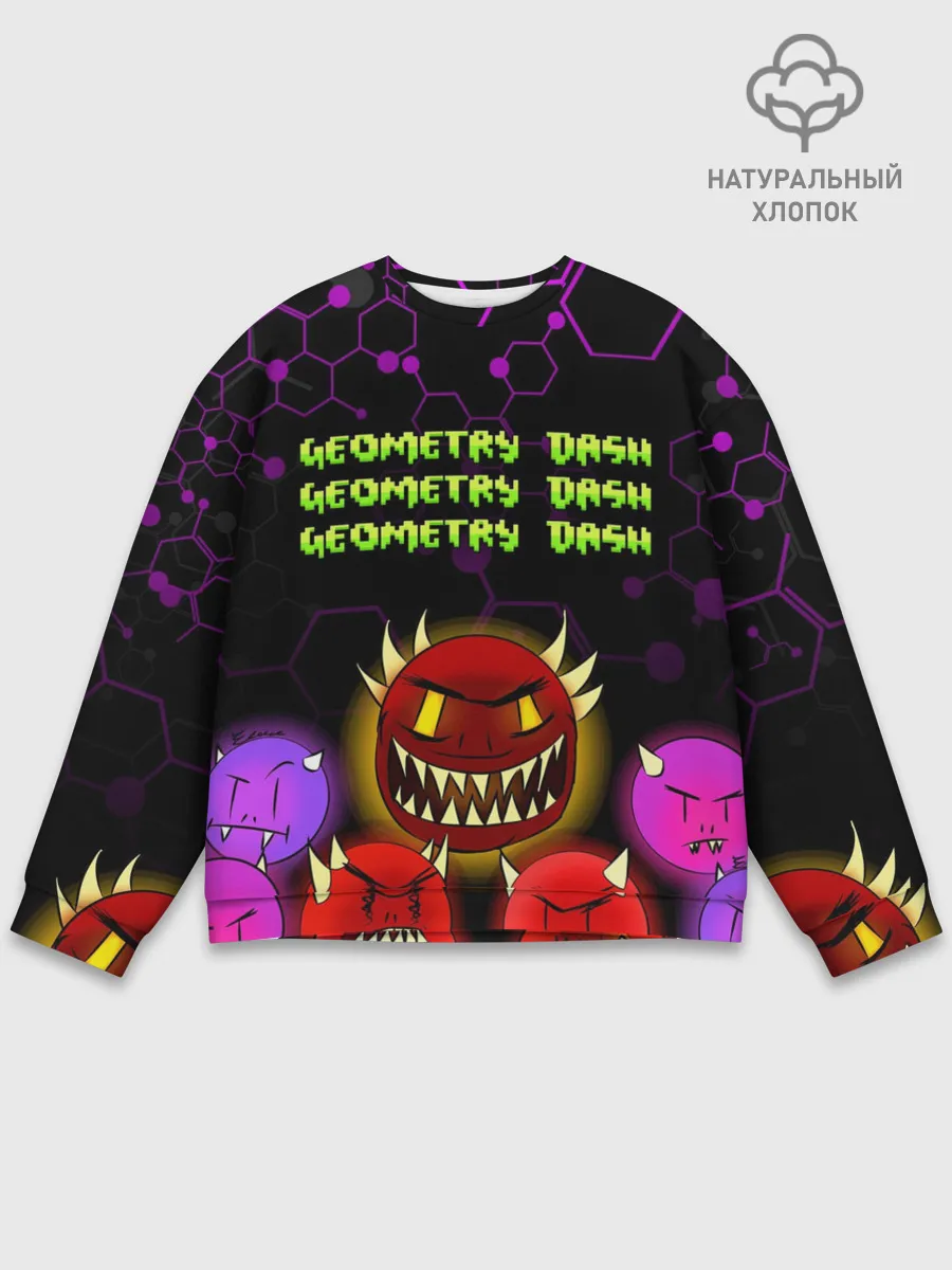 Мужской свитшот базовый / GEOMETRY DASH DEMONS / ДЕМОНЫ