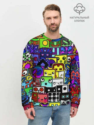 Мужской свитшот базовый / GEOMETRY DASH ВСЕ СКИНЫ