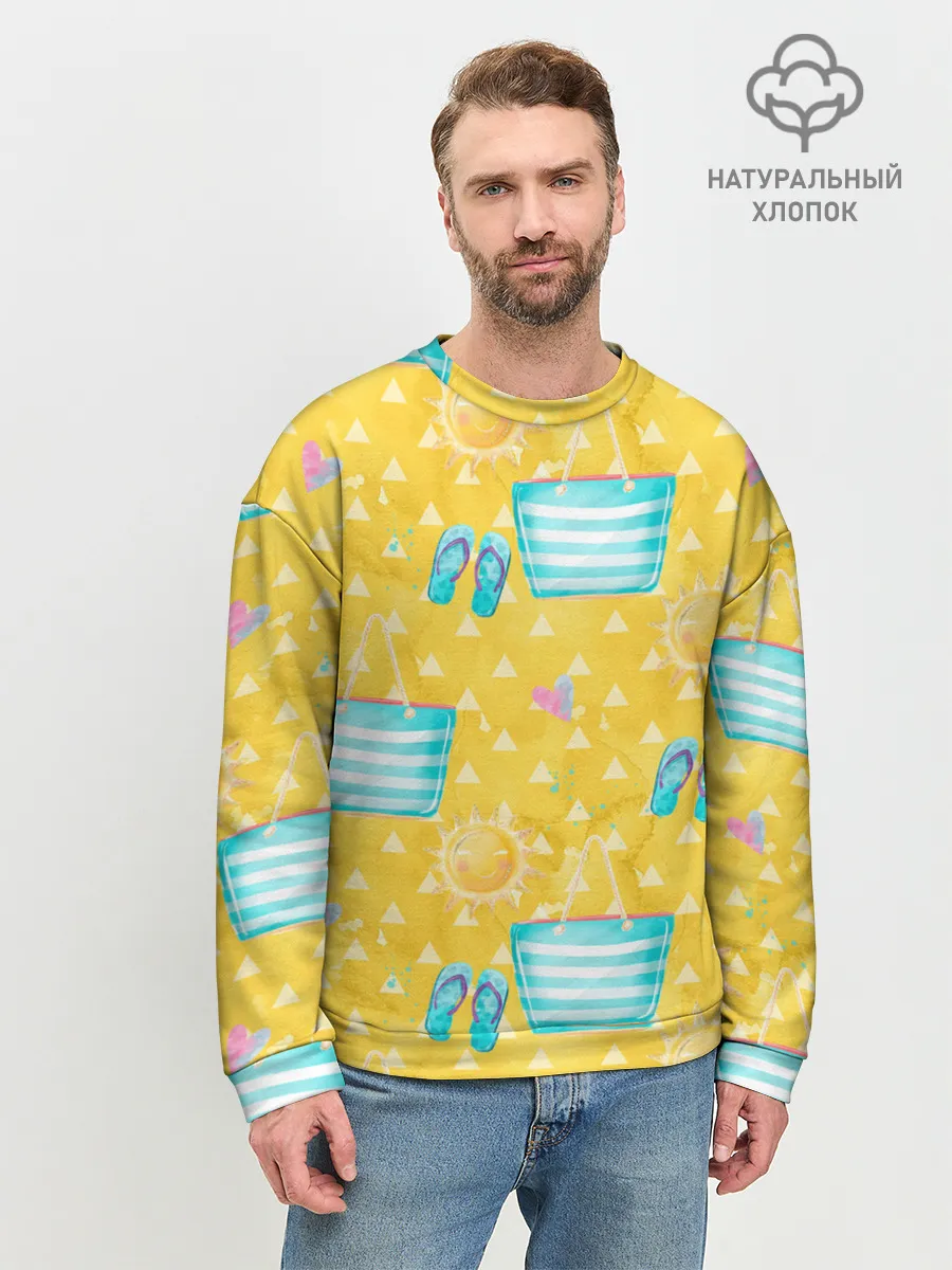 Мужской свитшот базовый / Летний песочный пляж