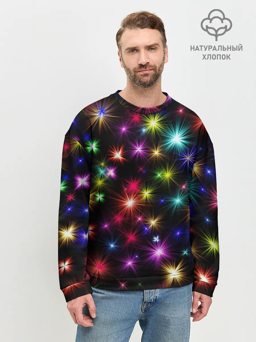 Мужской свитшот базовый / ПРАЗДНИЧНЫЕ ОГОНЬКИ