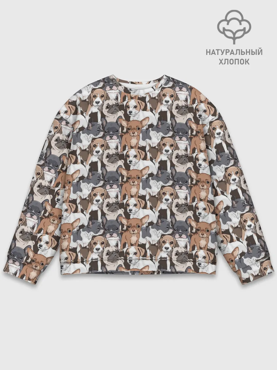 Мужской свитшот базовый / Щенки Разных Пород