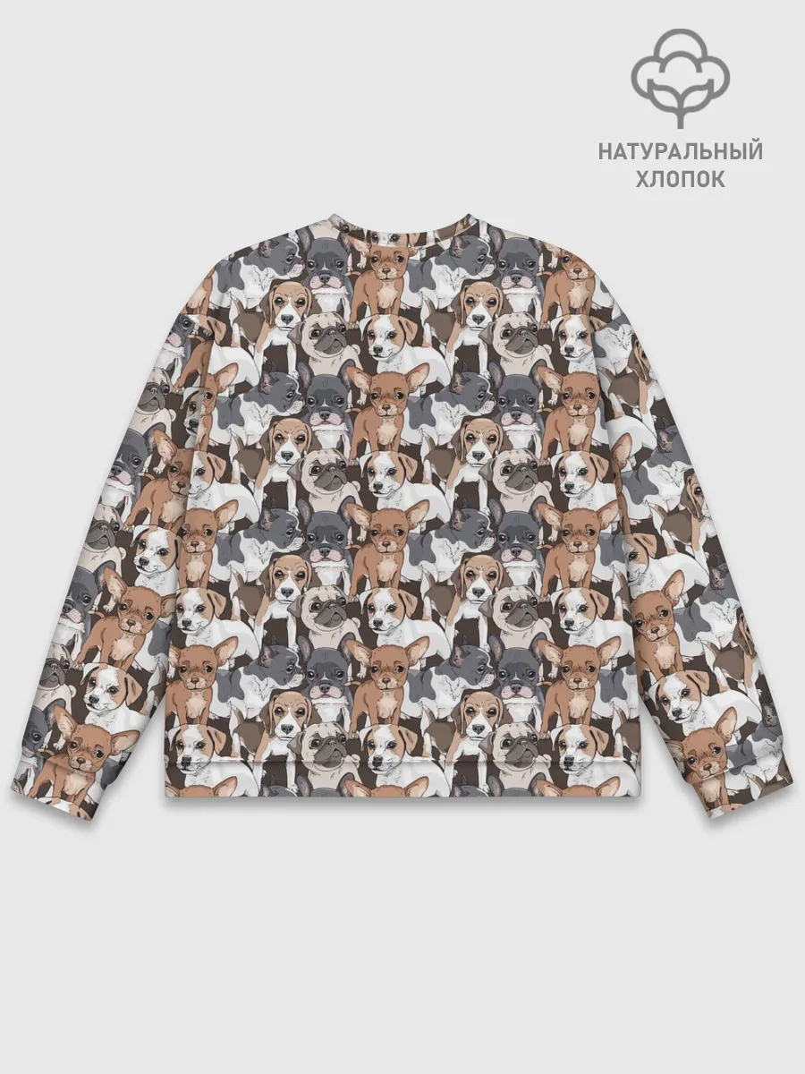 Мужской свитшот базовый / Щенки Разных Пород