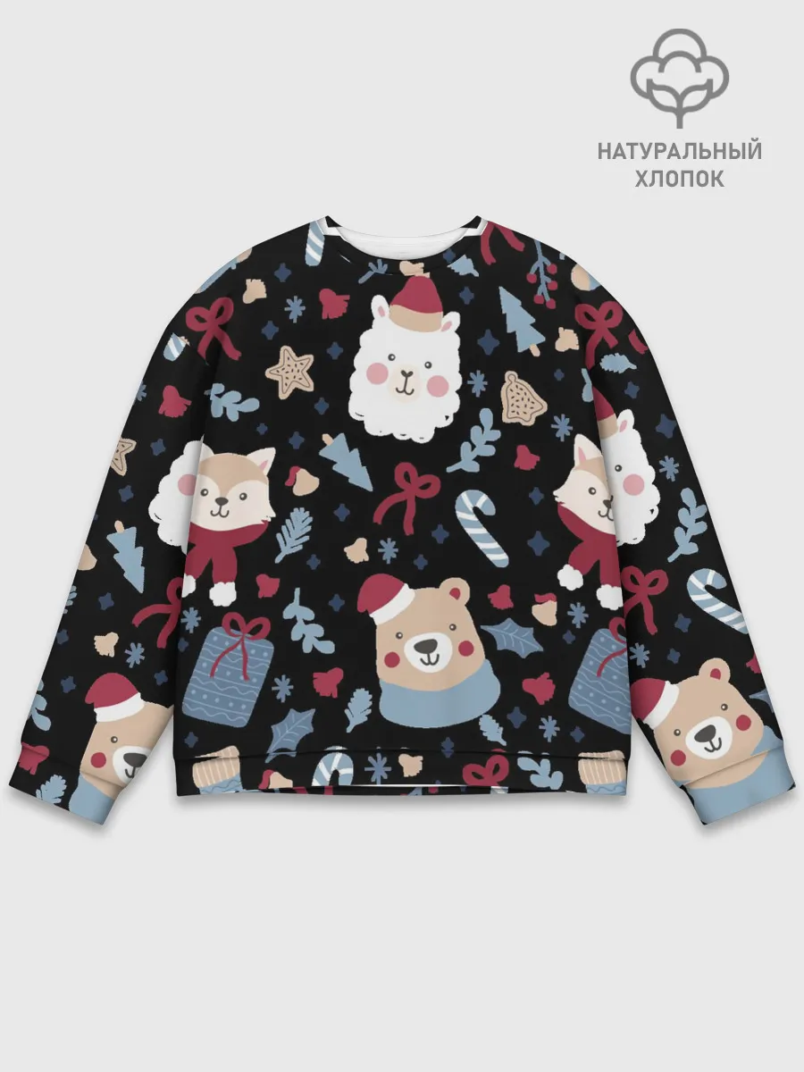 Мужской свитшот базовый / Забавный Новый Год