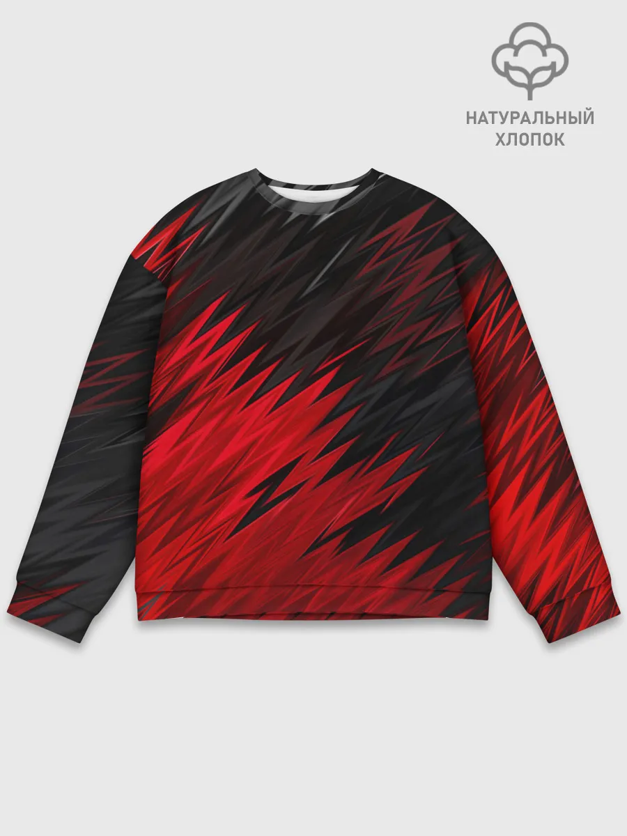 Мужской свитшот базовый / ЧЁРНО КРАСНЫЕ КРАСКИ | RED BLACK STRIPES