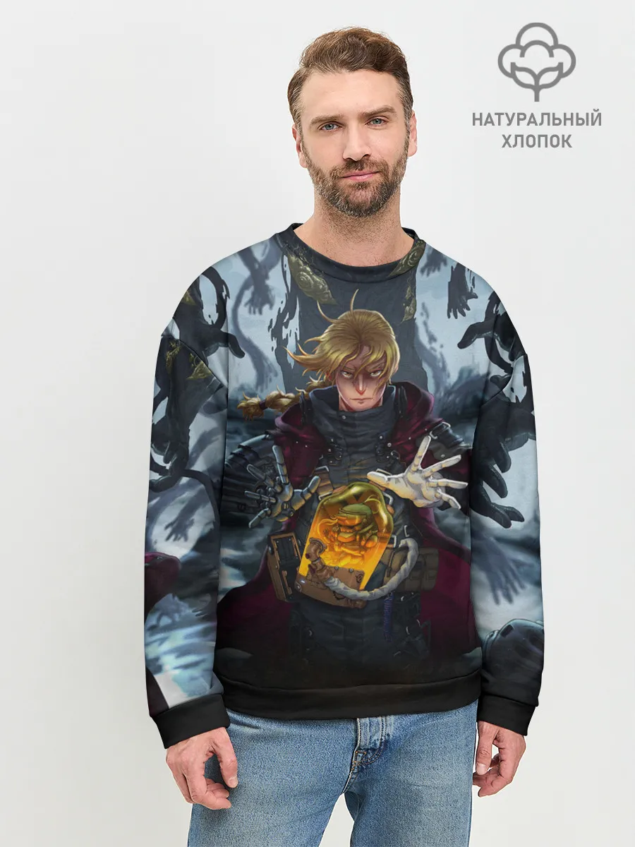 Мужской свитшот базовый / СТАЛЬНОЙ АЛХИМИК DEATH STRANDING STYLE