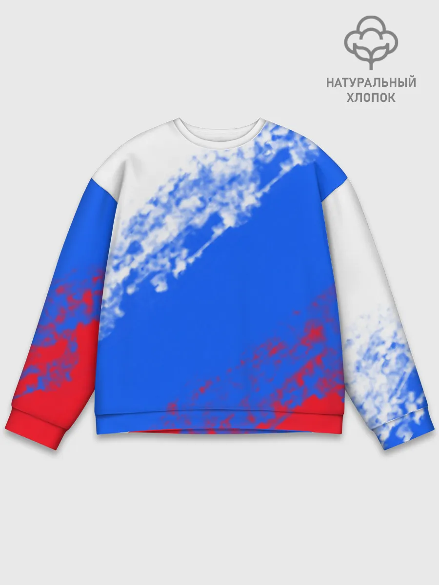 Мужской свитшот базовый / Флаг РФ триколор