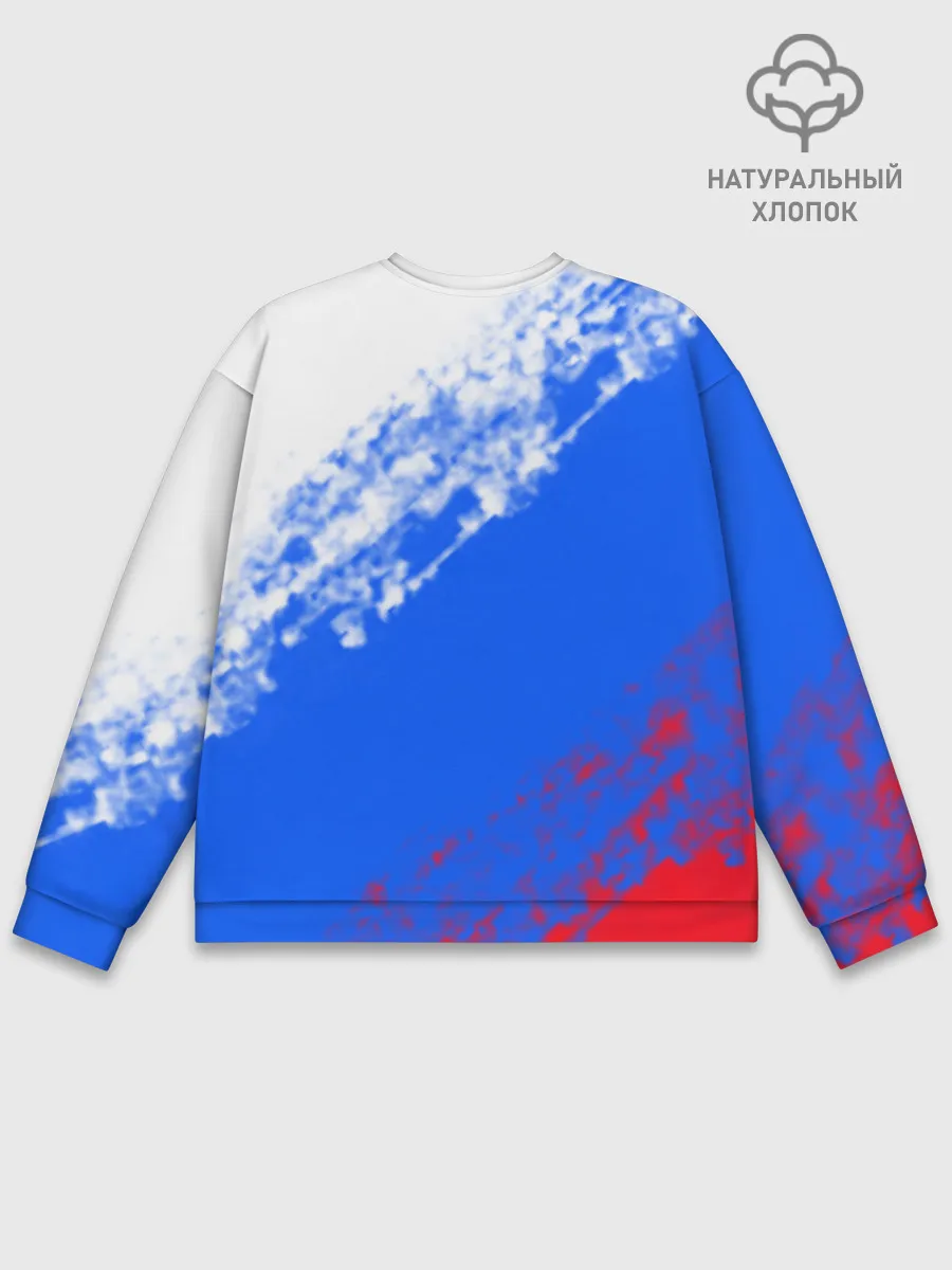 Мужской свитшот базовый / Флаг РФ триколор
