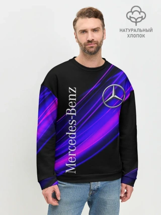 Мужской свитшот базовый / MERCEDES-BENZ / МЕРСЕДЕС-БЕНЗ / ПУРПУРНЫЙ