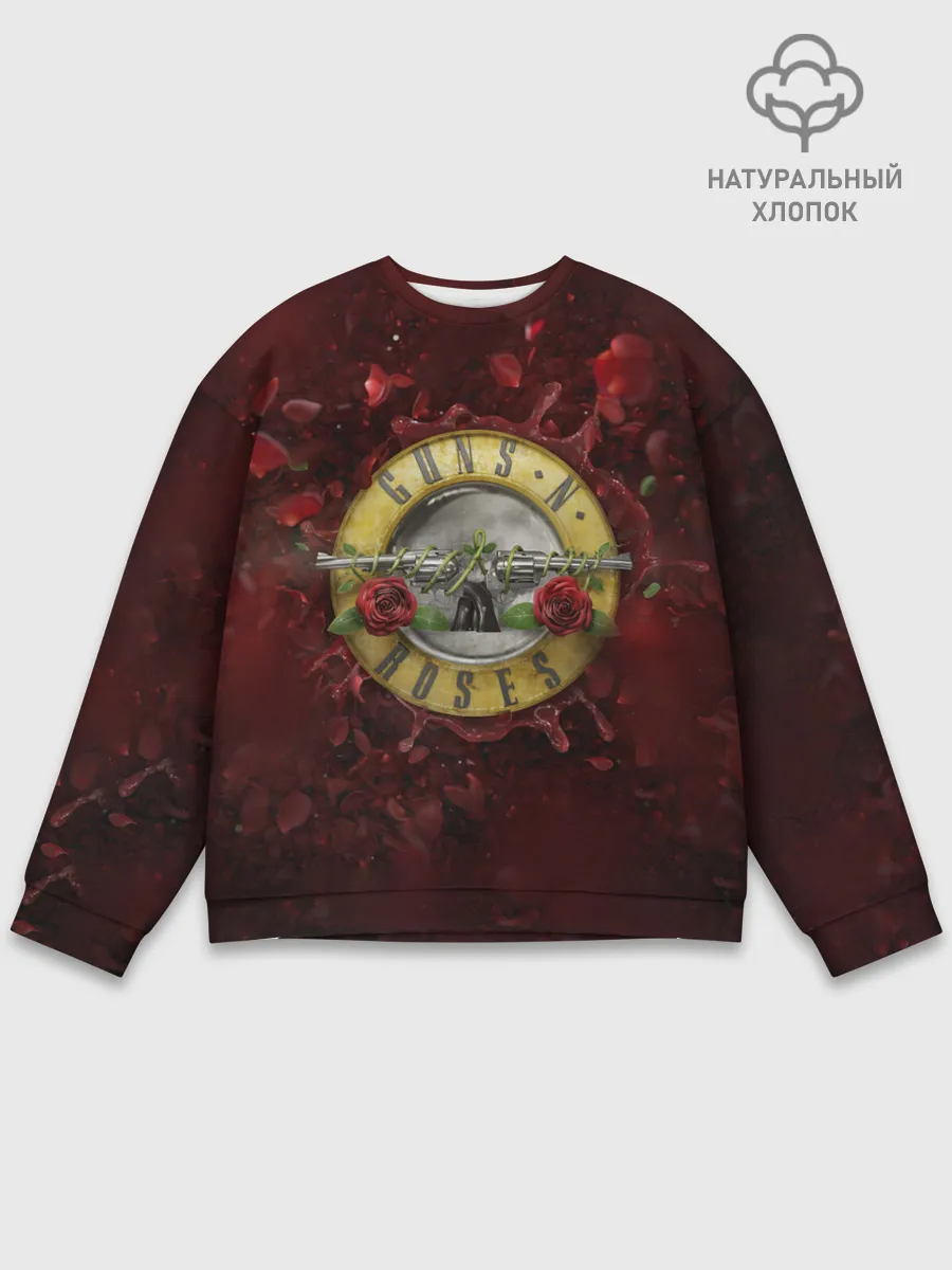 Мужской свитшот базовый / Лого GNR в розах