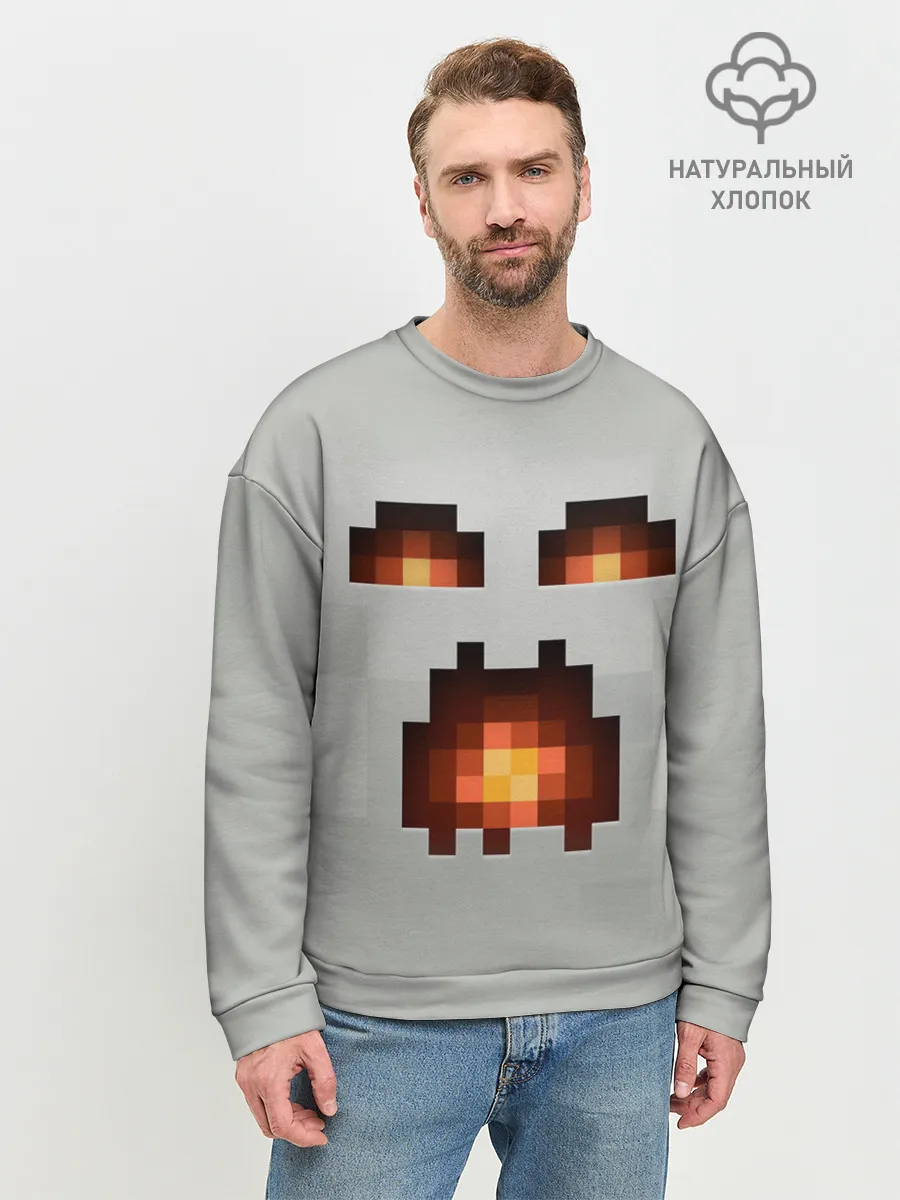 Мужской свитшот базовый / МАЙНКРАФТ, ГАСТ ОГНЕННЫЙ