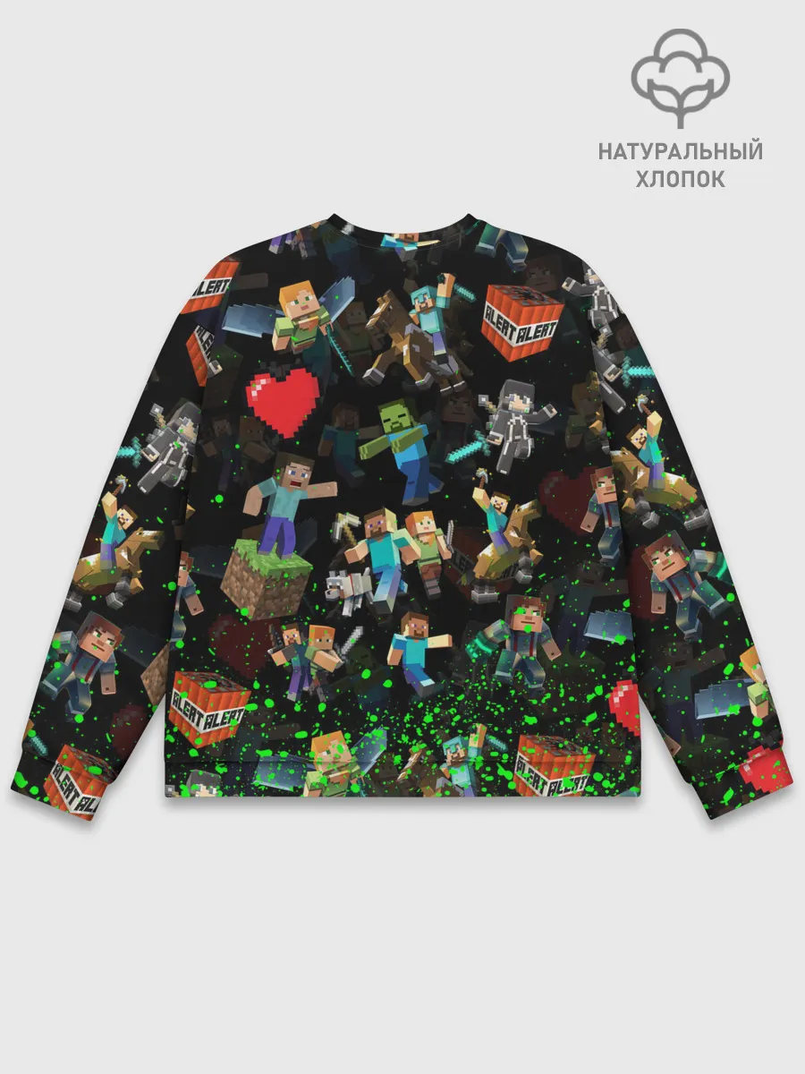 Мужской свитшот базовый / МАЙНКРАФТ ПАТТЕРН ГЕРОИ ИГРЫ