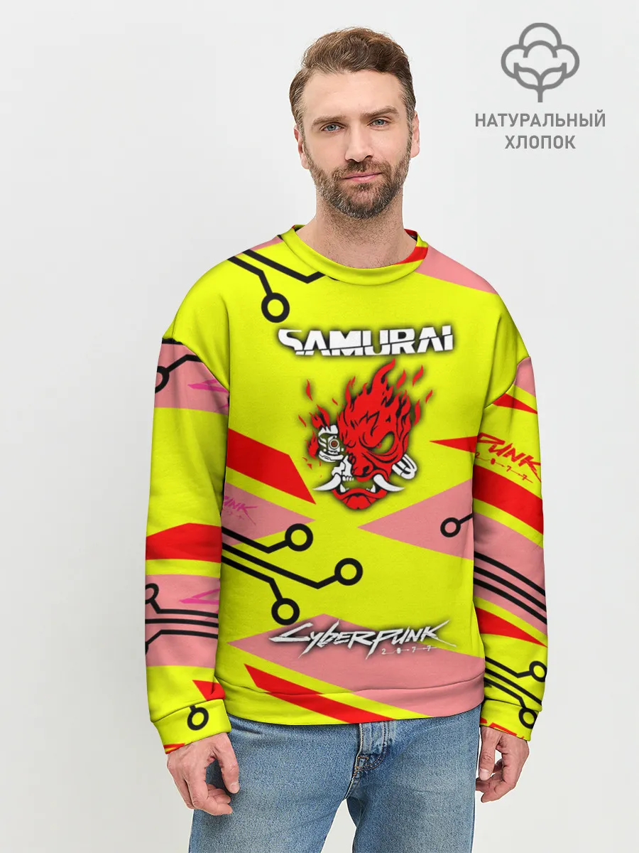 Мужской свитшот базовый / Cyberpunk 2077 Киберматрица.